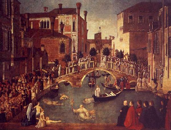 Gentile Bellini The Miracle of the True Cross near the San Lorenzo oil painting image